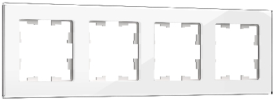 BRITE Рамка 4-мест. РУ-4-2-БрБ стекло бел.