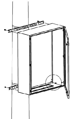 CE/RAM box Комплект крепления шкафов к столбу (ширина 300 мм)