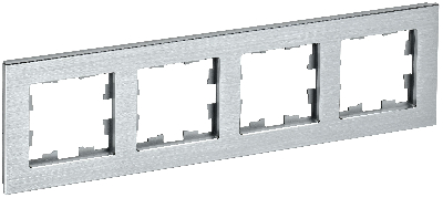 BRITE Рамка 4-мест. РУ-4-1-БрА металл алюм.