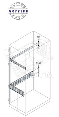 Профиль L=800 H=100 для монтажа аксессуаров(2шт)