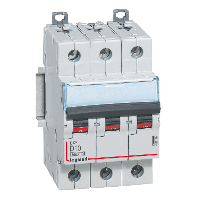 Выключатель автоматический трехполюсный 10А D DX3 6кА/10кА