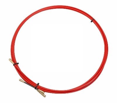 Протяжка кабельная (мини УЗК в бухте), стеклопруток, d=3.5 мм 5 м красная