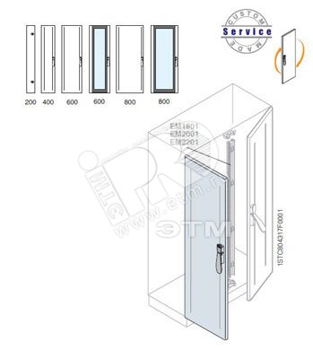 Створка двойной двери 2000x600мм ВхШ