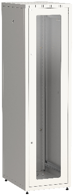 Шкаф LINEA E 42U 600х800мм двери 2шт стекло и металл серый