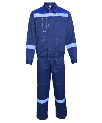 Костюм Енисей летний куртка ткань, полукомбинезон, цвет темно-синий с васильком размер 56-58 112-116,182-188
