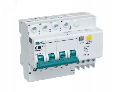 Выключатель автоматический дифференциальный (АВДТ) 4п 16А 30мА тип AC С 4.5кА ДИФ-101