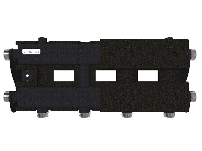 Коллектор модульный MK-60-3D.EPP на 3 контура G 1', магистраль G 1', с термоизоляцией до 60 кВт черный муар с серебром, ст. 09Г2С