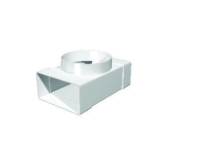 Соединитель Т-образный пластиковый для плоских каналов с фланцевыми воздухораспределителями 60х204/D125
