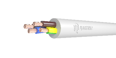 Провод ПВС 3х4+1х4 белый