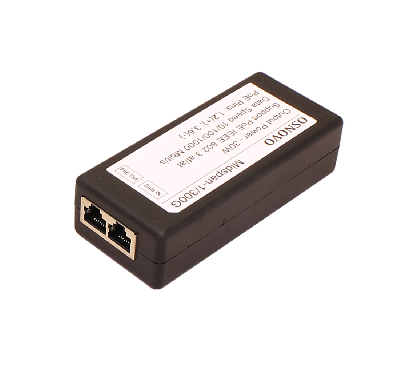 PoE-инжектор. Поддержка стандарта IEEE 802.3 af/at. Мощность PoE - до 30W. Gigabit Ethernet вх. RJ45, вых. RJ45.