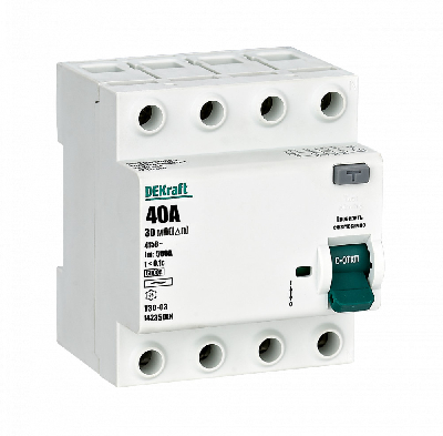 Выключатель дифференциального тока УЗО 03-6кА-4P-040А-030-AC