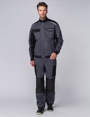 Костюм Милан (ткань Карелия,260) брюки, серый черный, 48-50 170-176
