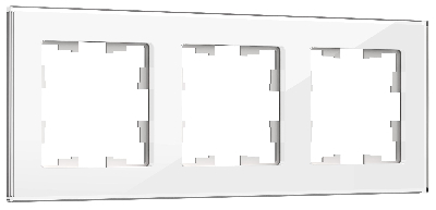 BRITE Рамка 3 -местная РУ-3-2-БрБ стекло белый