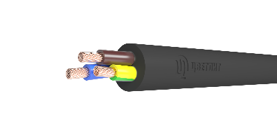 Провод ПВС 2х2,5+1х2,5 черный