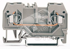 Клемма двухпроводная проходная серая